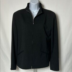Ralph Lauren Women’s Size 10 Dark Gray Full Front Zip Lined Blazer Jacket Shirt